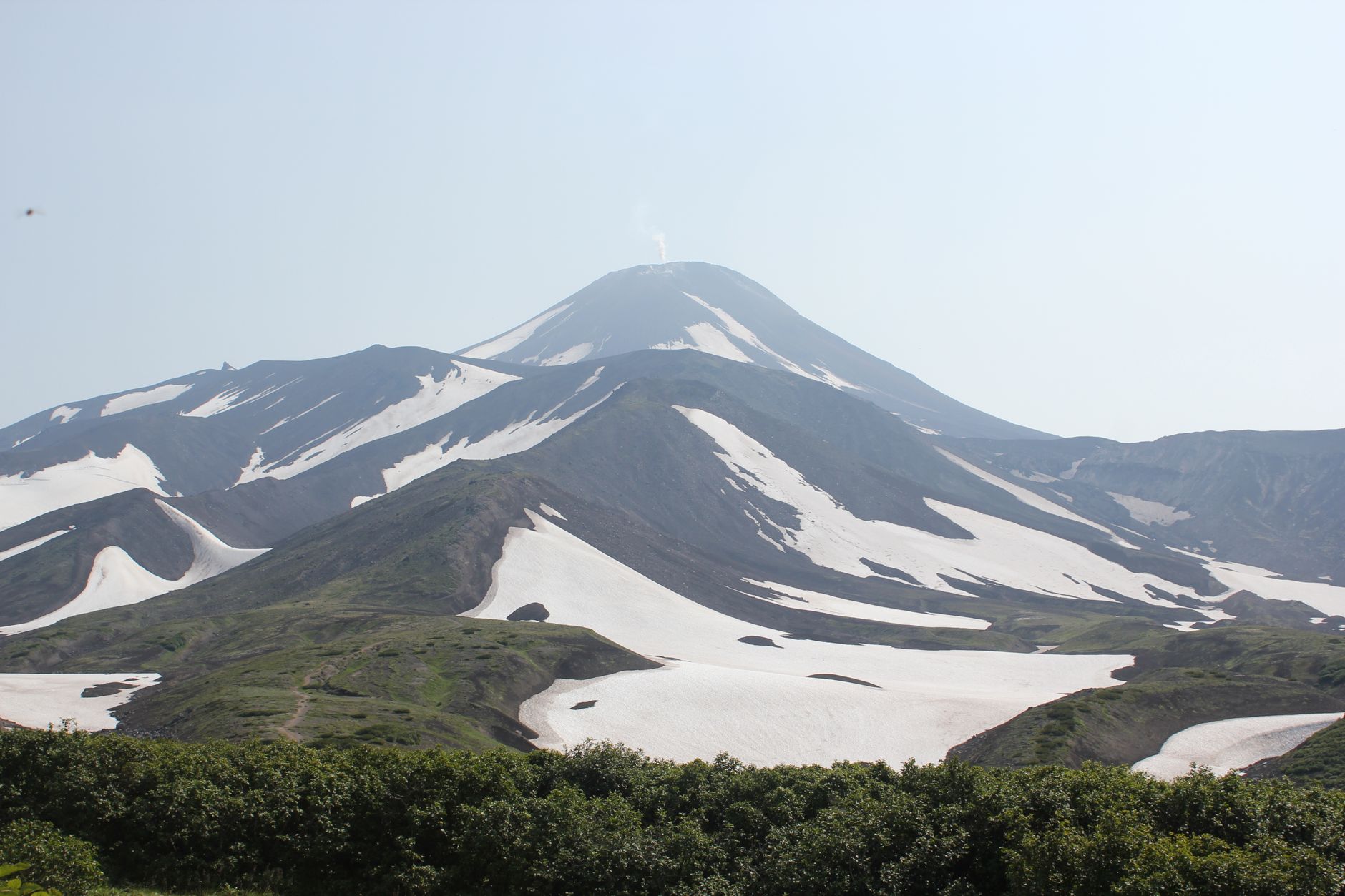 Volcanic mountain landscape along the Pacific Ring of Fire