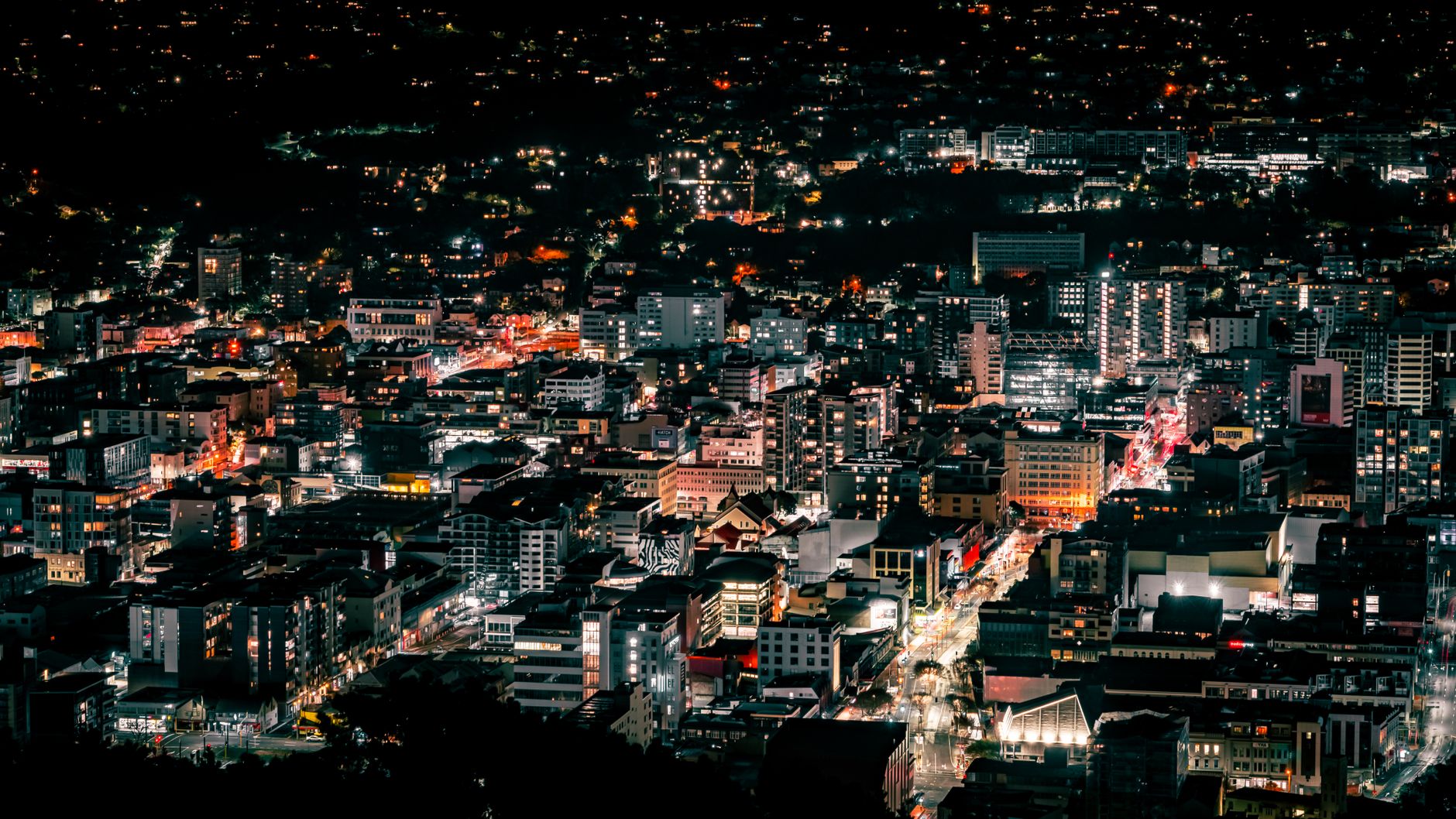 Aerial view of Christchurch, New Zealand, the city rebuilt after the 2011 earthquake