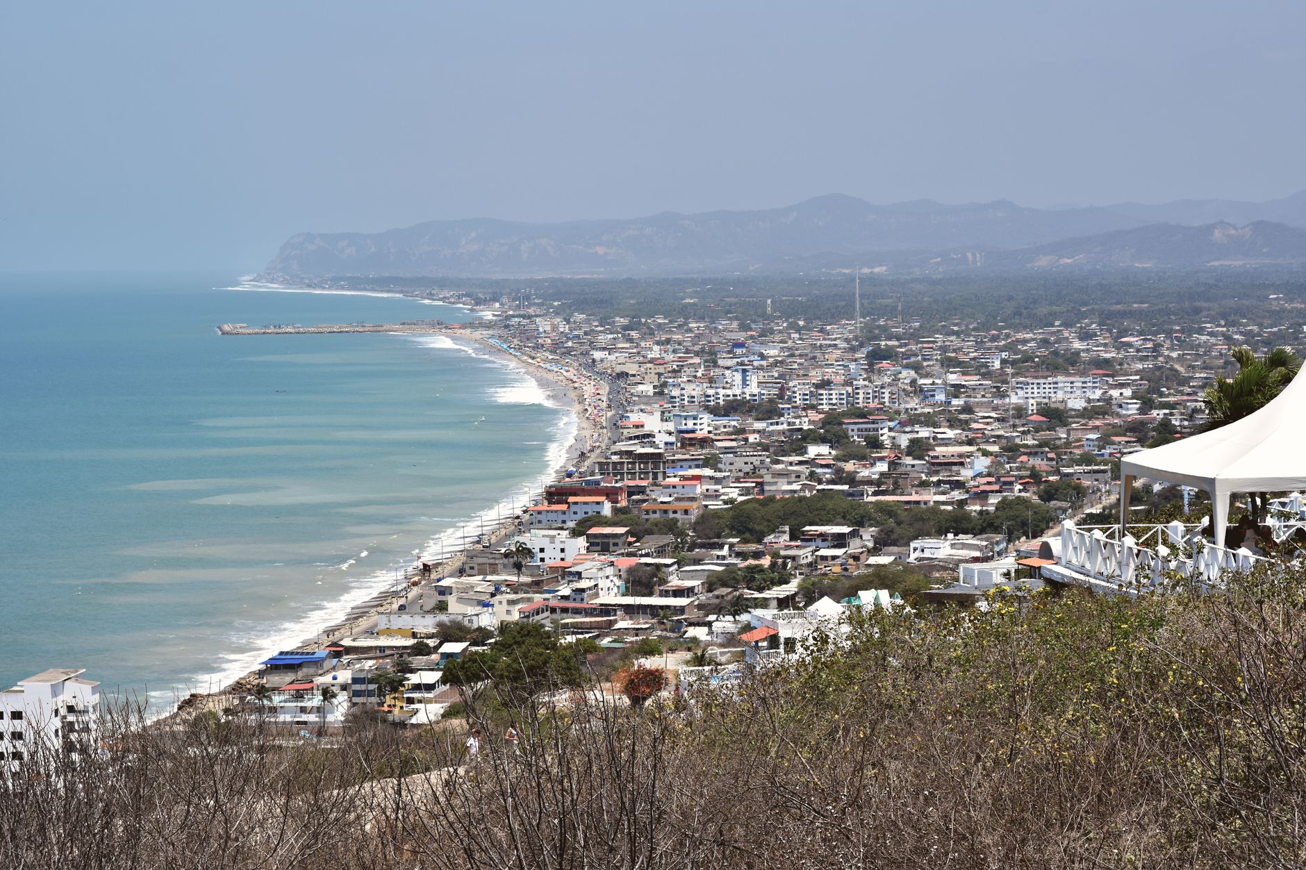 Coastal town on Ecuador's Pacific shore, near Pedernales where the 2016 earthquake struck