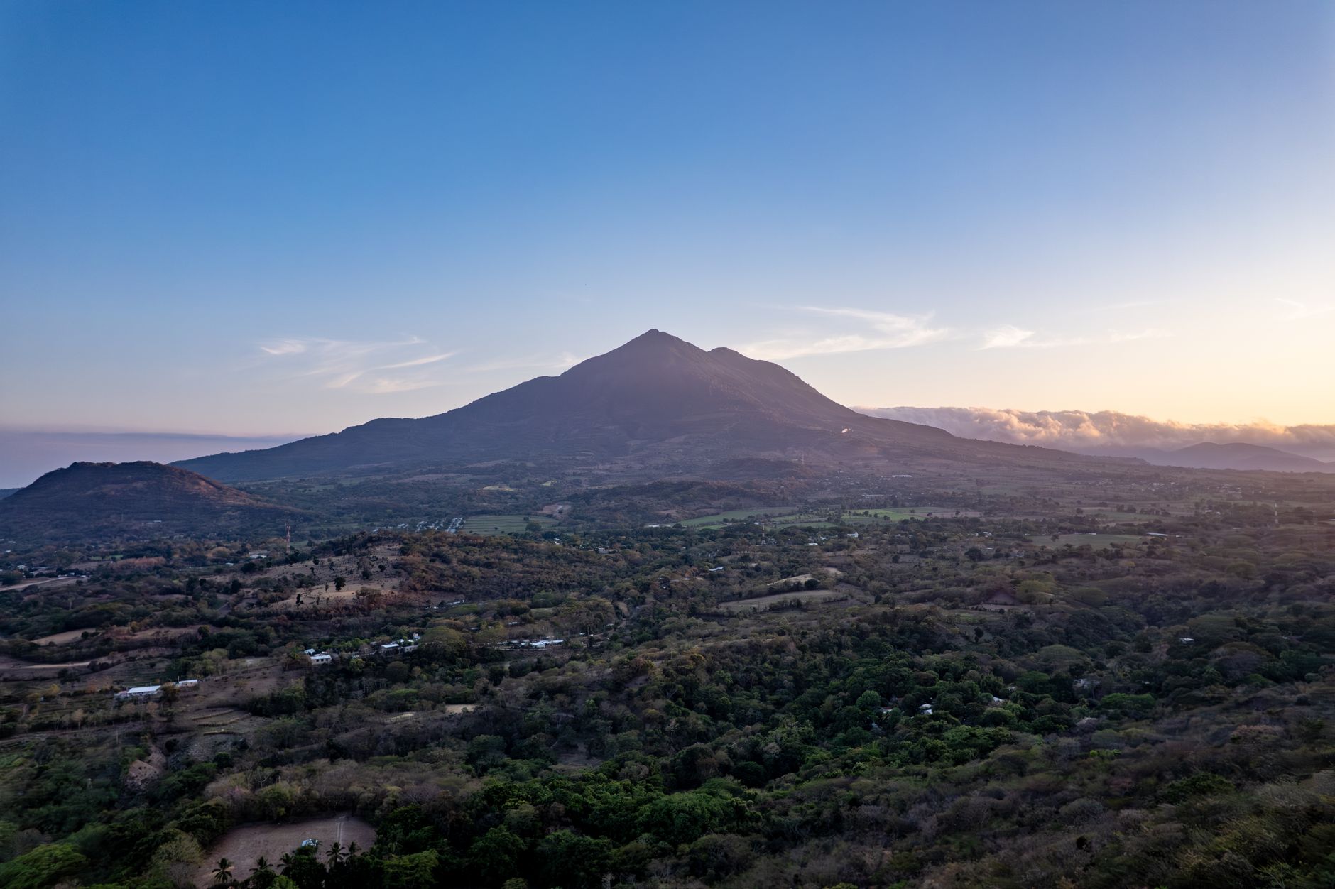 Volcanic landscape of El Salvador, the seismically active Central American country hit by the 2001 quakes
