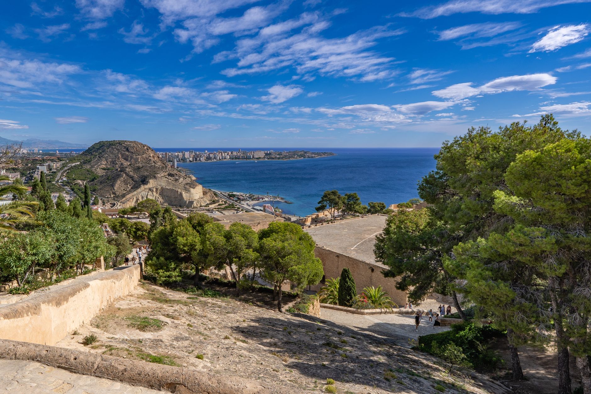Alicante castle and Mediterranean coastline in south-east Spain