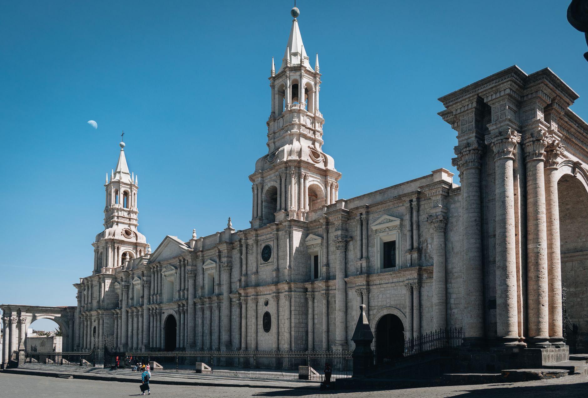 Arequipa's historic sillar-stone cathedral, Peru