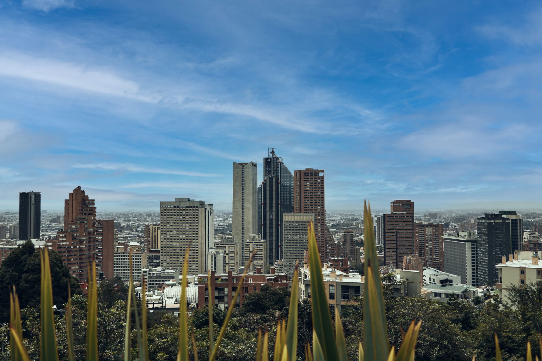 Bogotá skyline, Colombia's capital, in the Eastern Cordillera of the Andes