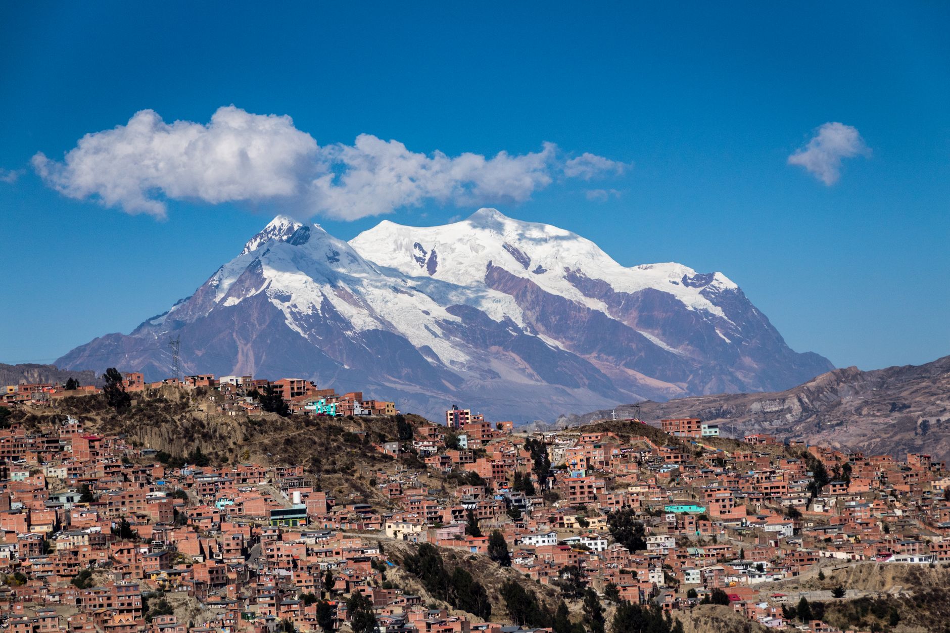 La Paz, Bolivia, la capital administrativa más alta del mundo, en los Andes