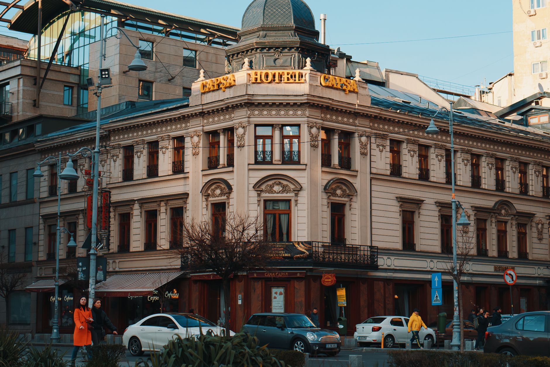 Old town streets in central Bucharest