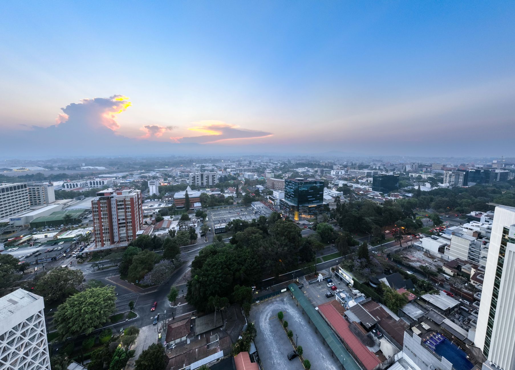 Aerial view of Guatemala City, built on volcanic-ash soils that amplify shaking