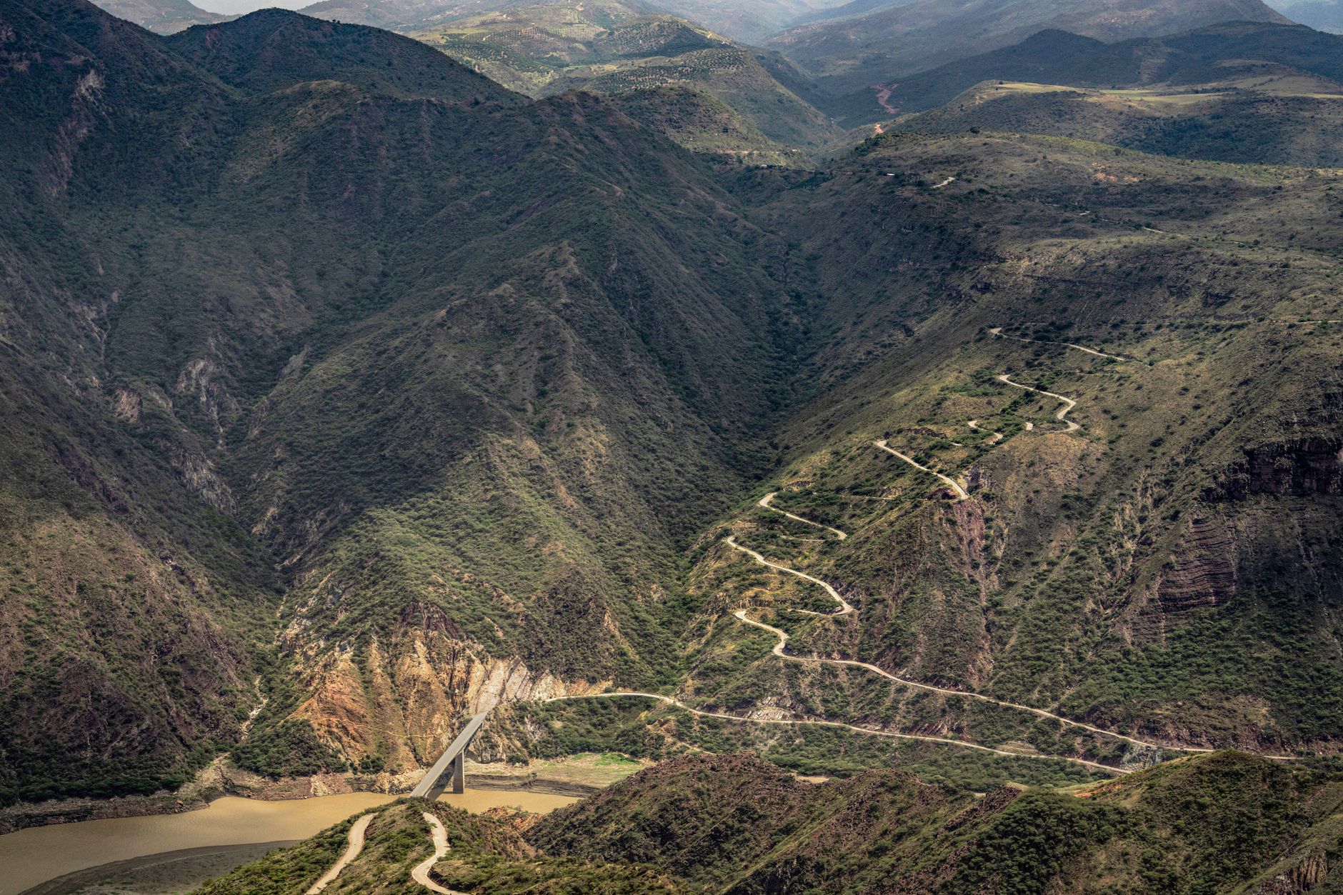 Colombian Andes mountains landscape earthquake region