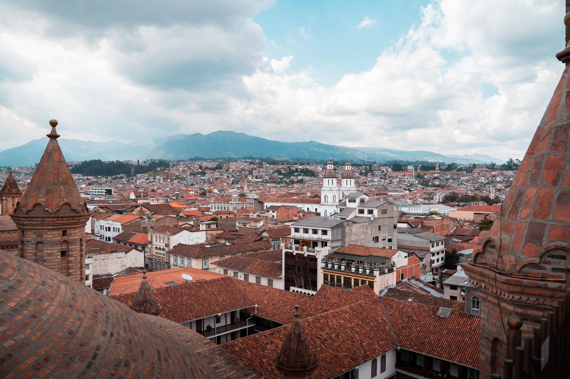 Colonial centre of Cuenca, southern Ecuador, on the Tomebamba river
