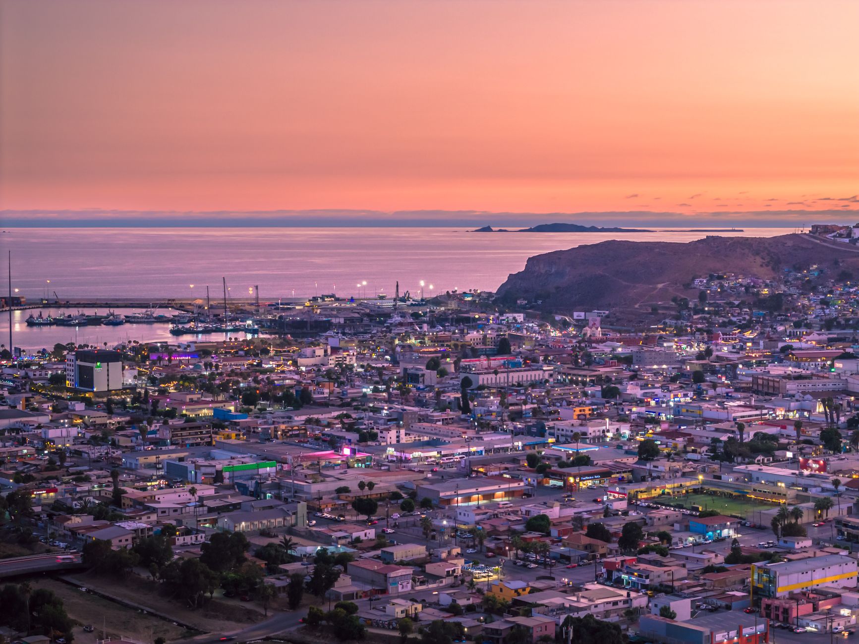 Ensenada waterfront on Mexico's Baja California Pacific coast