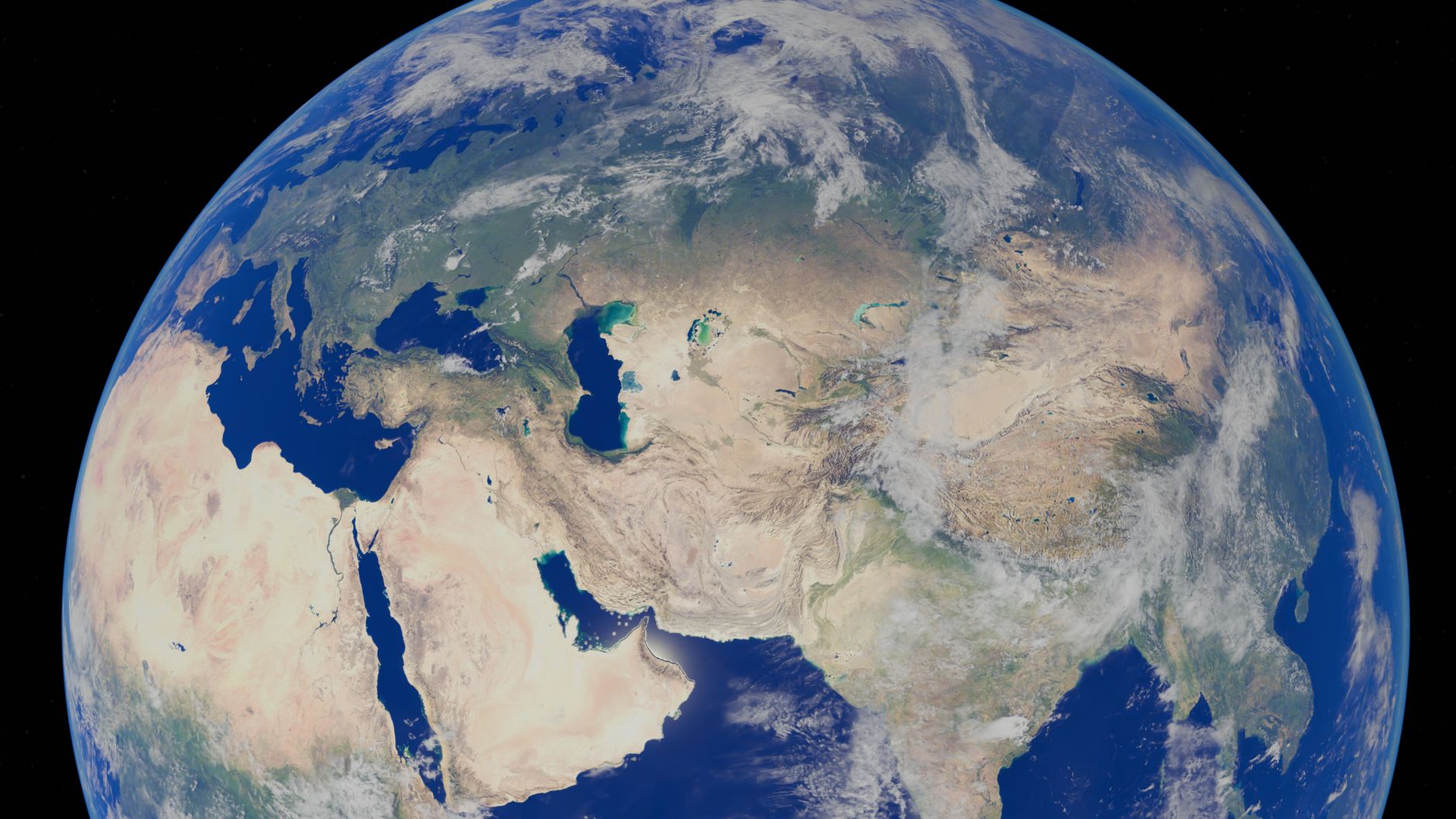 Satellite view of tectonic plate boundaries on Earth