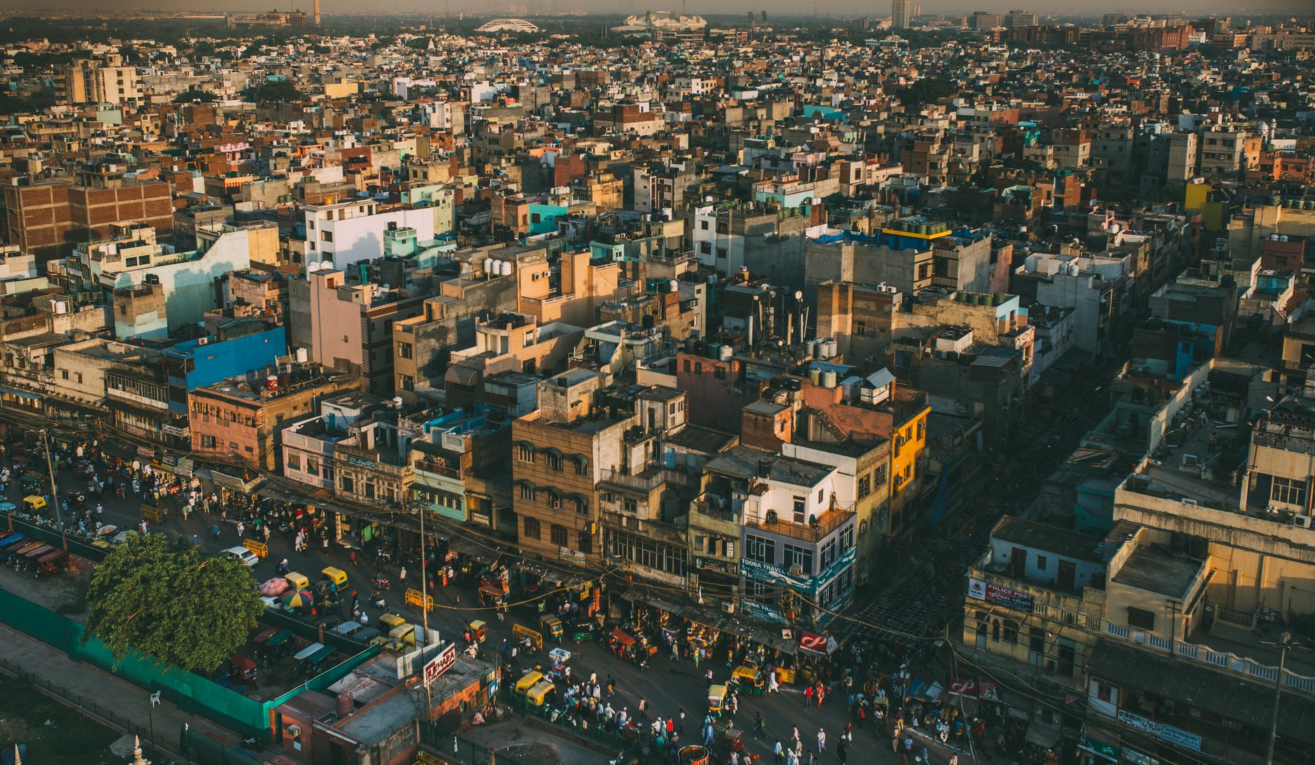 New Delhi cityscape, India's capital, in a moderate-to-high seismic hazard zone