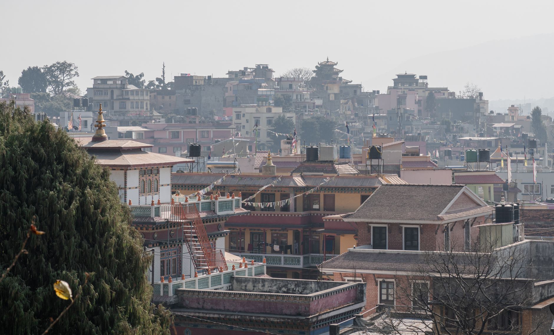 Tejados y azoteas del centro de Katmandú