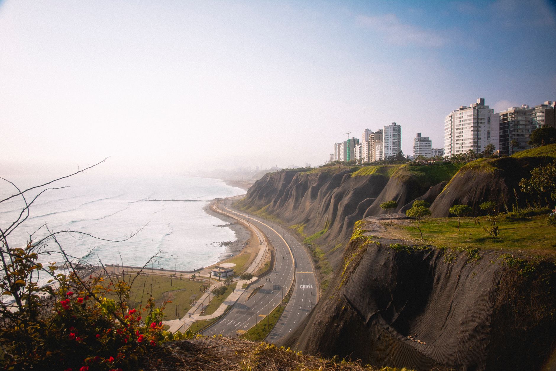 Lima, Peru skyline near Miraflores, above the Nazca subduction zone