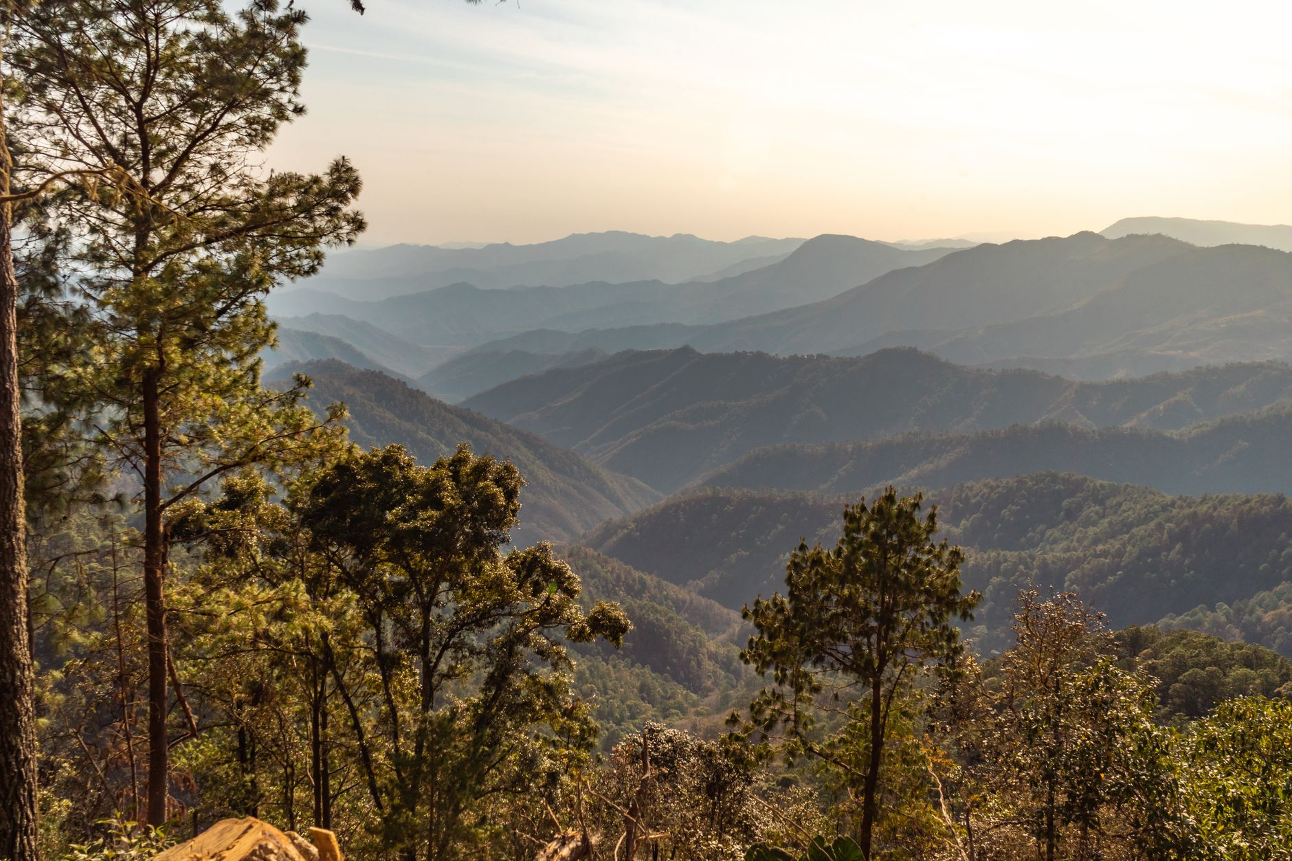 Mountain landscape of Oaxaca, Mexico, near the Sierra Madre del Sur