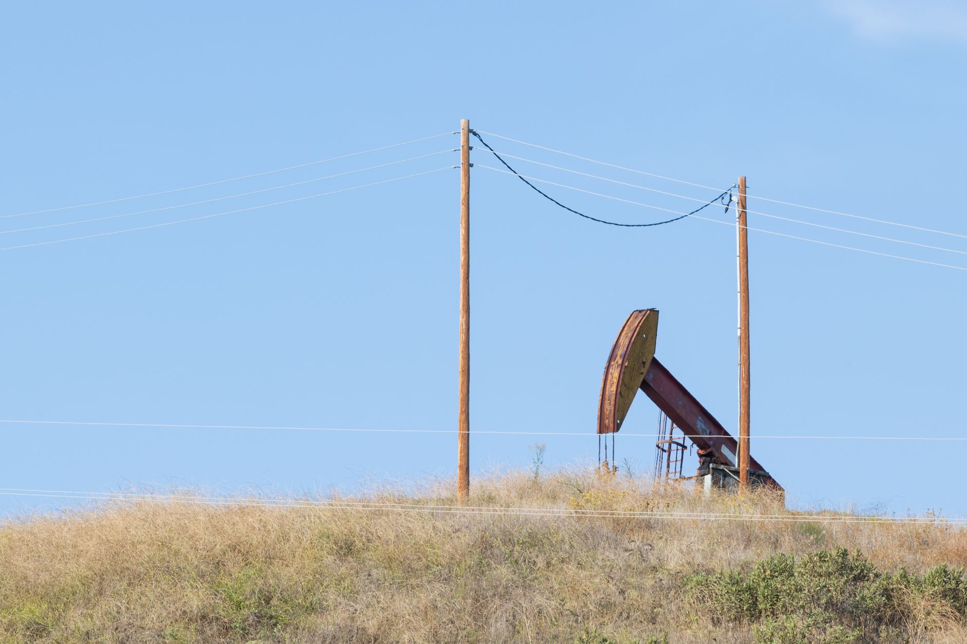 Oil pump jack on the plains of Oklahoma