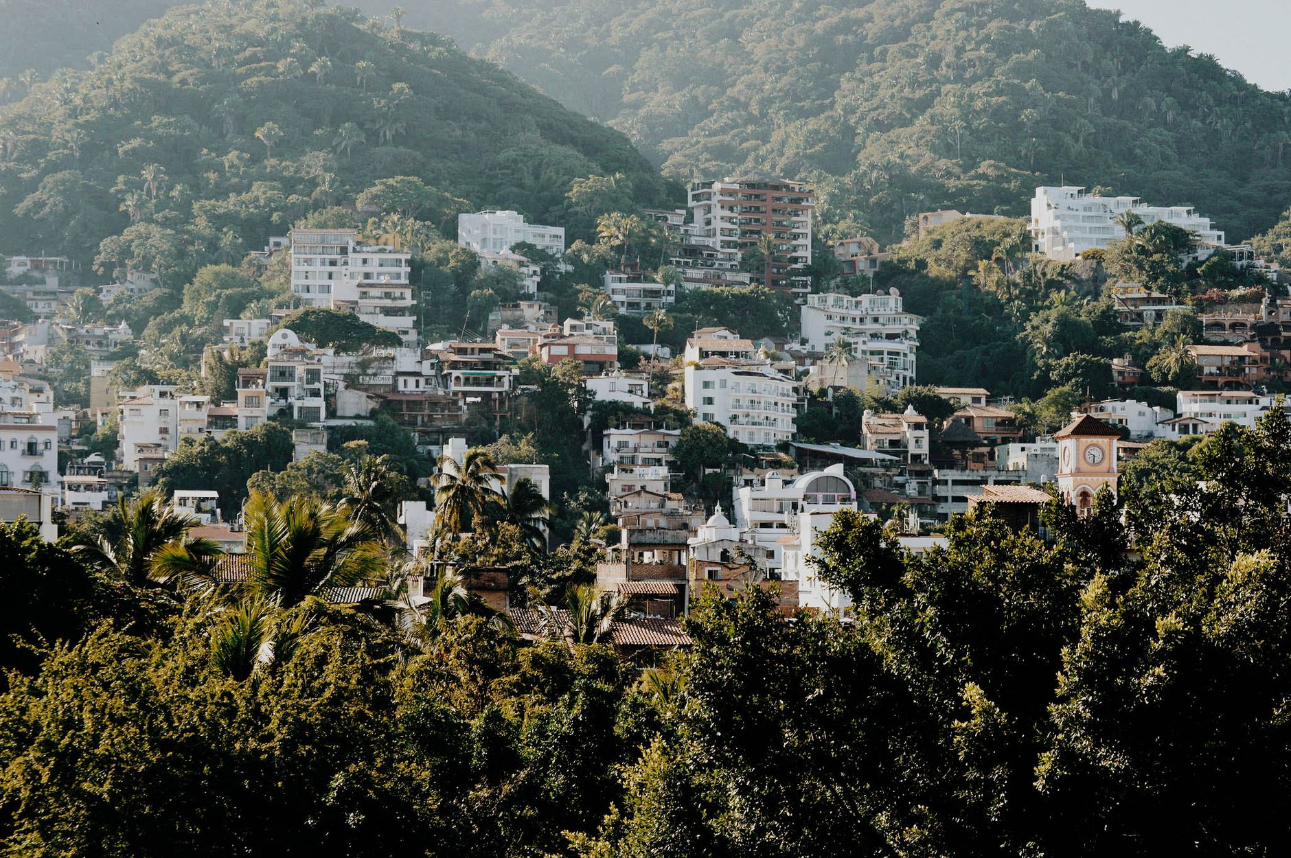 Hillside town of Puerto Vallarta overlooking the Pacific