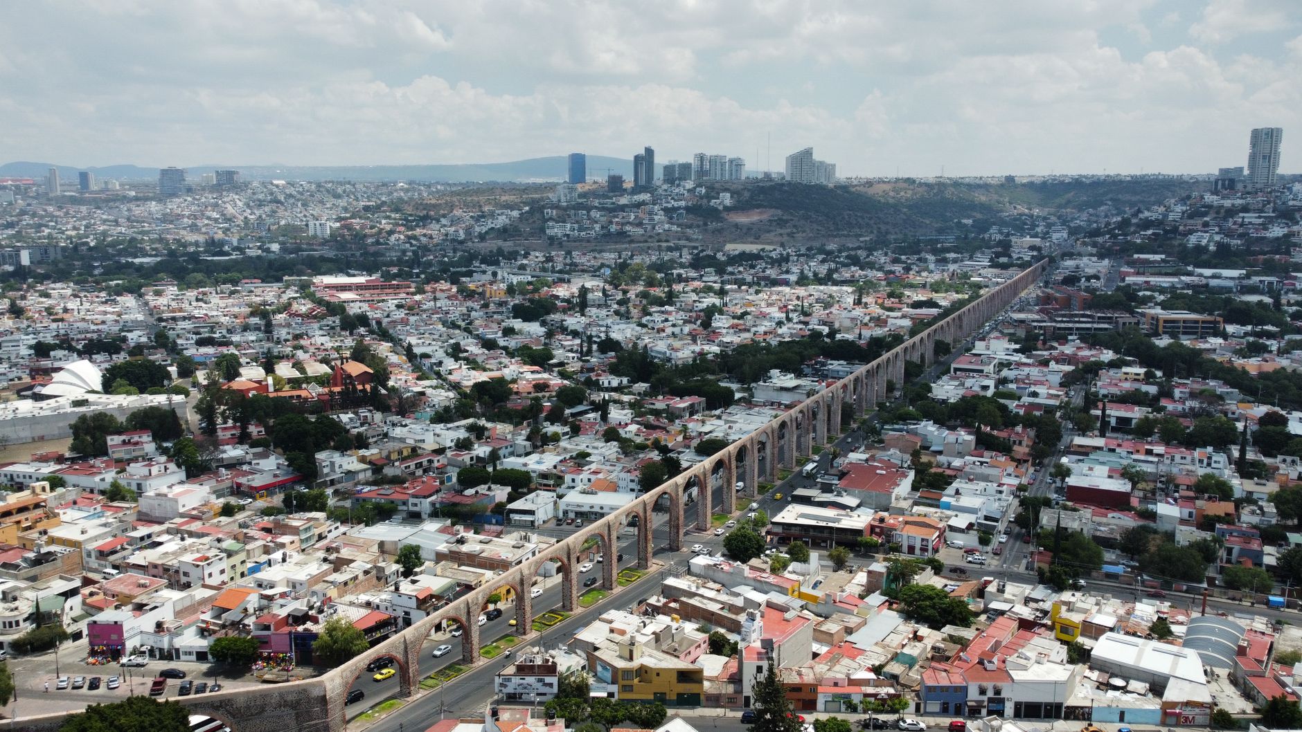 Querétaro's historic aqueduct, a landmark of the colonial city center