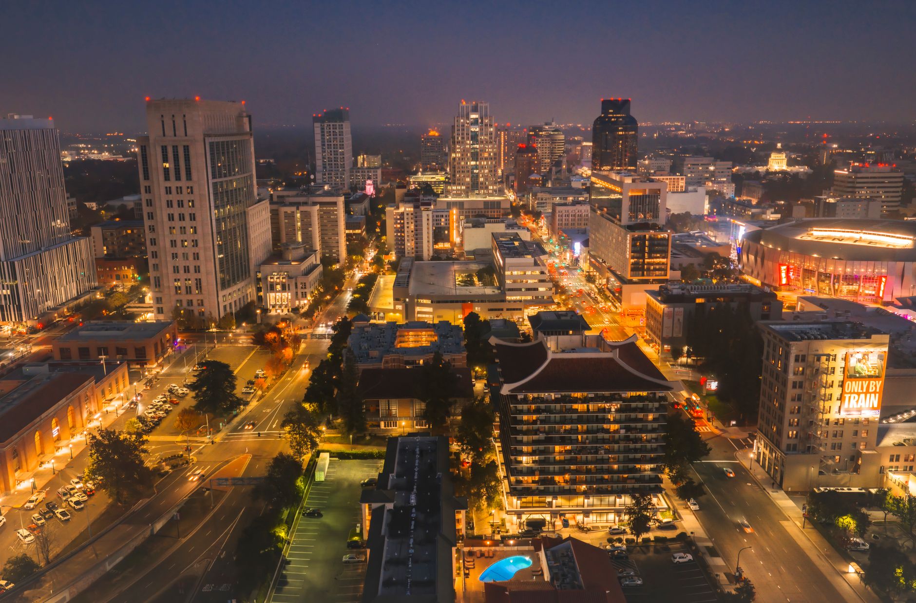 Calle del centro de Sacramento, California