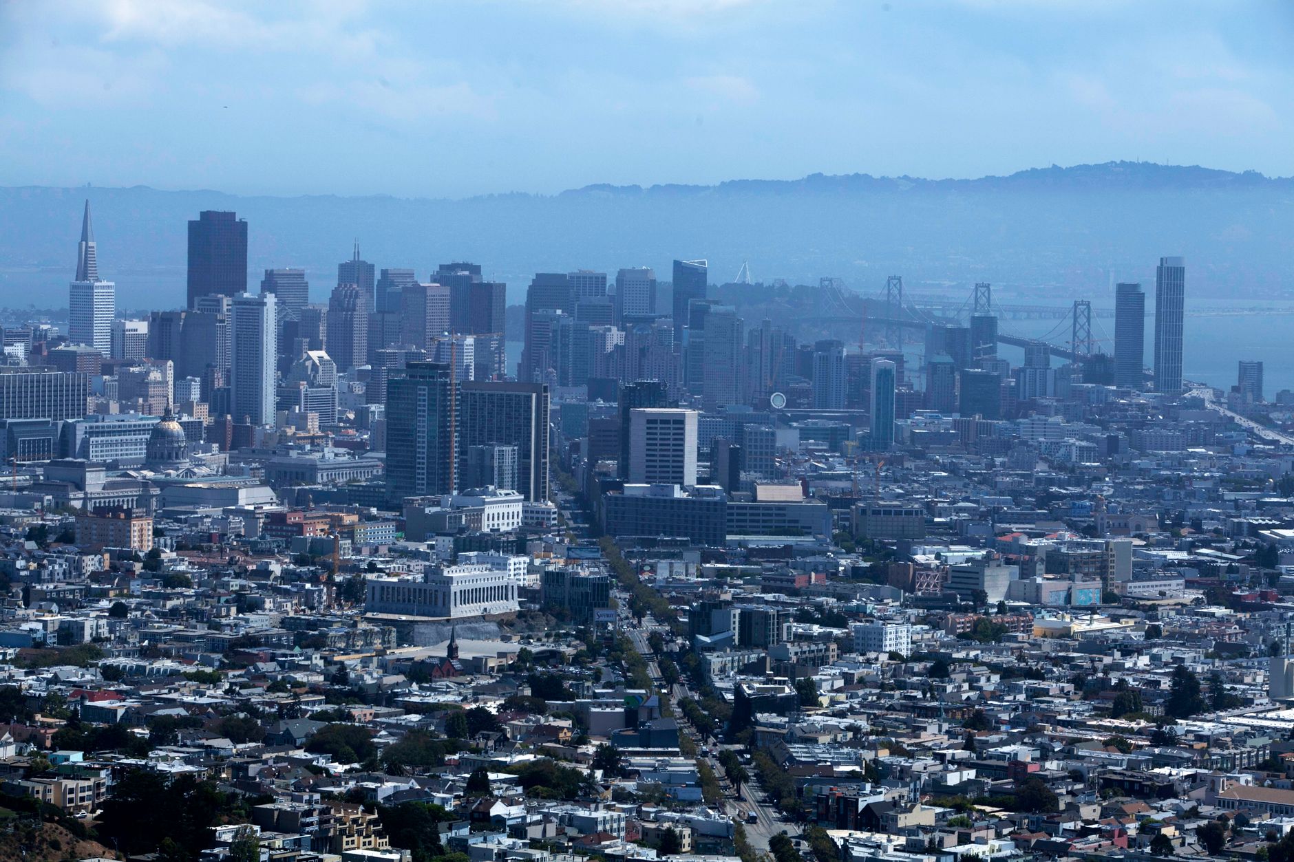 Vista aérea del perfil urbano de San Francisco