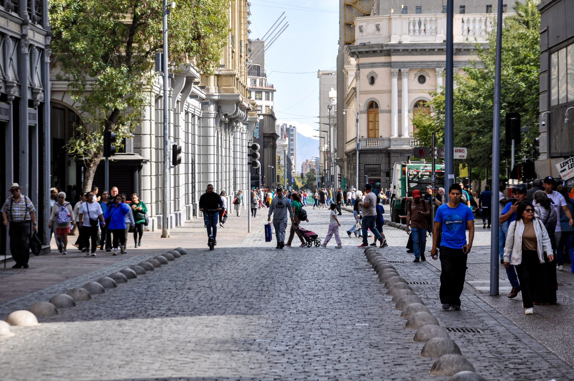 Street in downtown Santiago, Chile