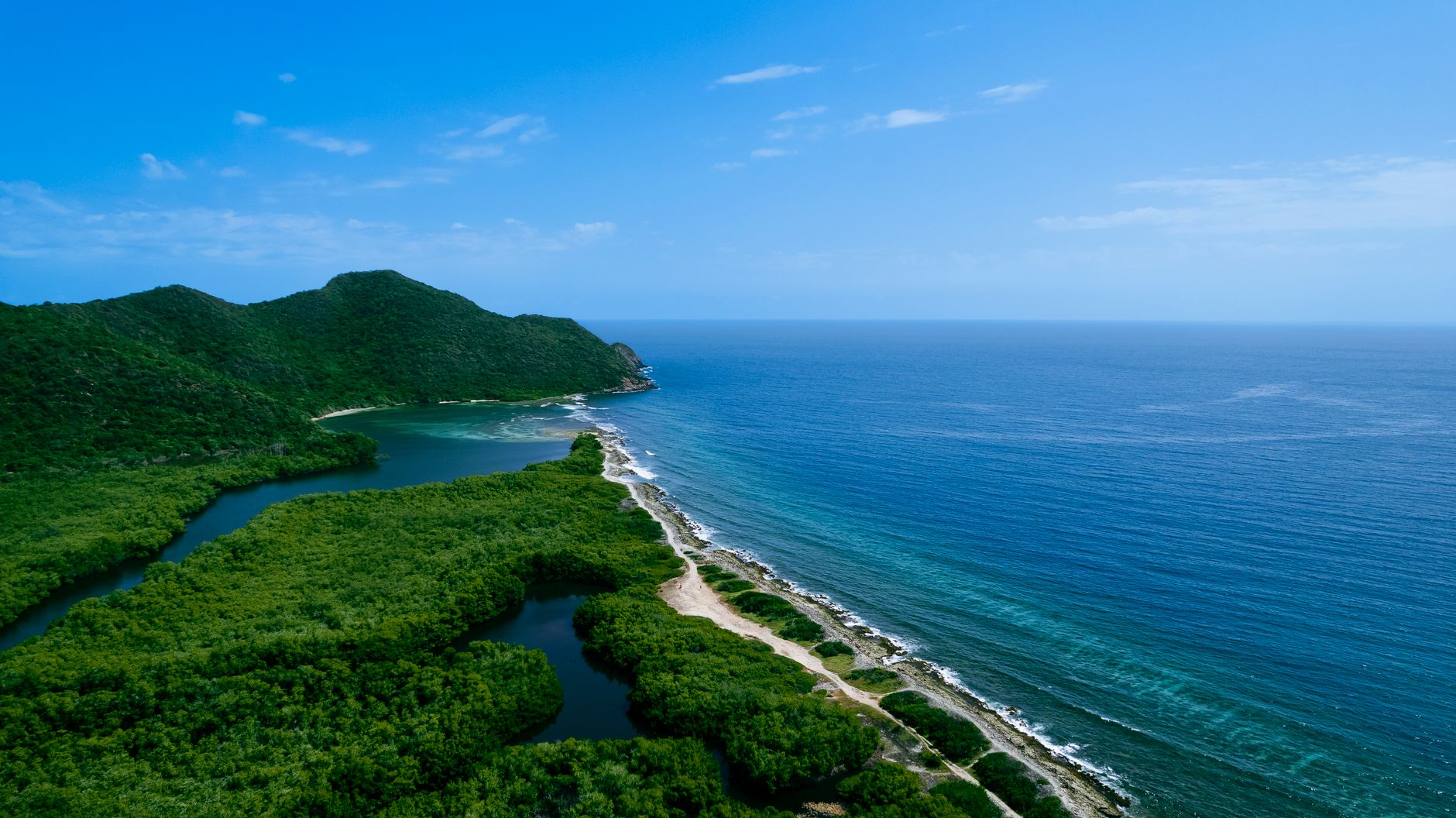 Caribbean coastline of Venezuela, near the Caribbean-South American plate boundary