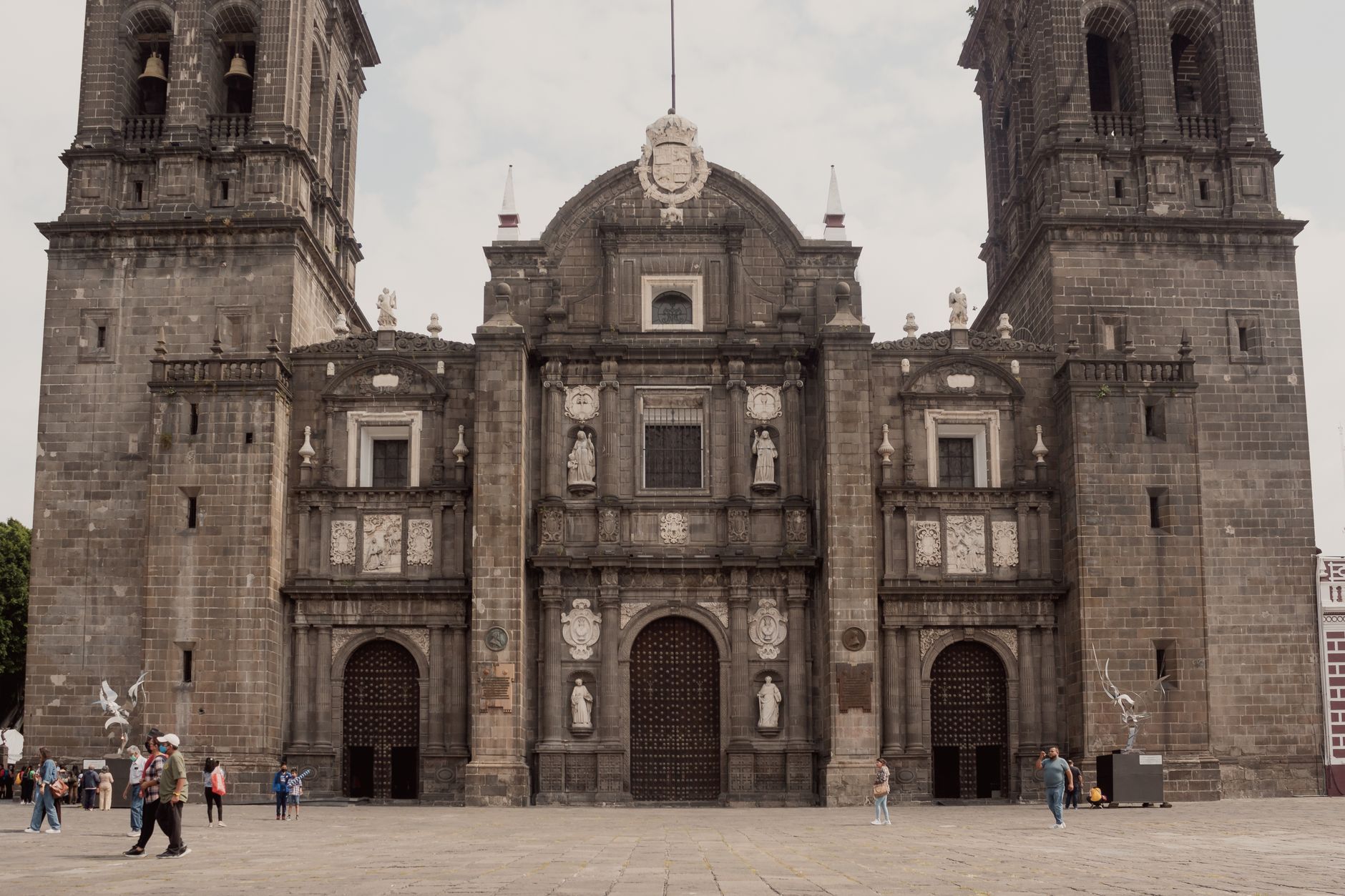 Colonial cathedral in Puebla, Mexico, near the epicentre of the 2017 earthquake