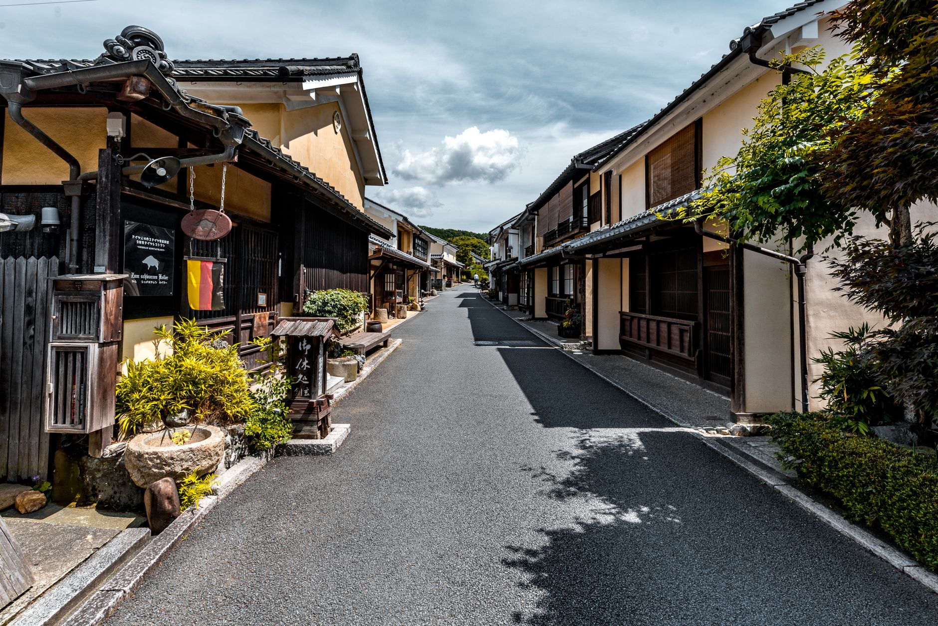 Traditional wooden houses in a Japanese village, similar to those damaged along the Kii Peninsula in 1944