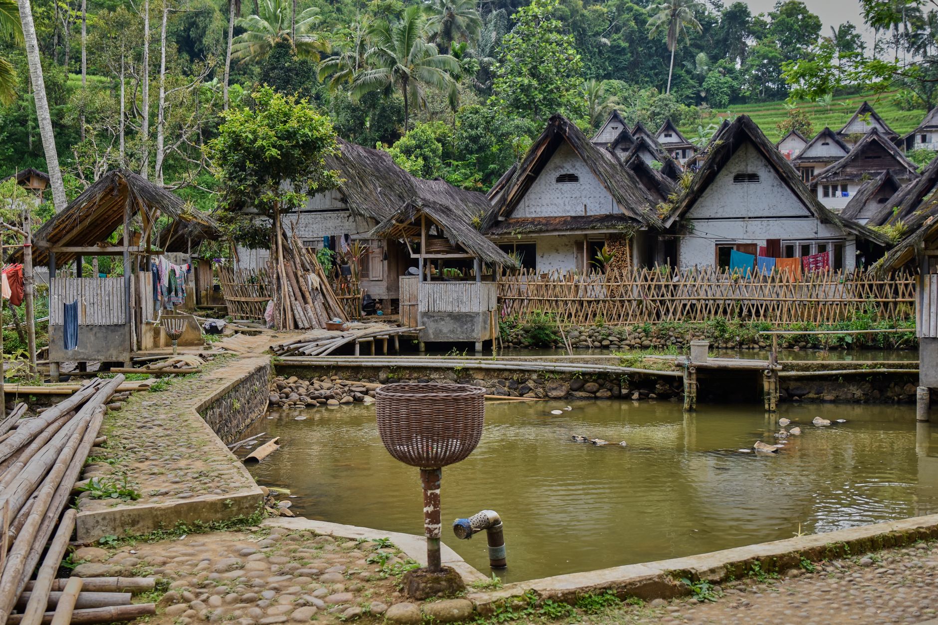 Traditional rural village houses in Java, Indonesia, similar to those destroyed in Bantul in 2006